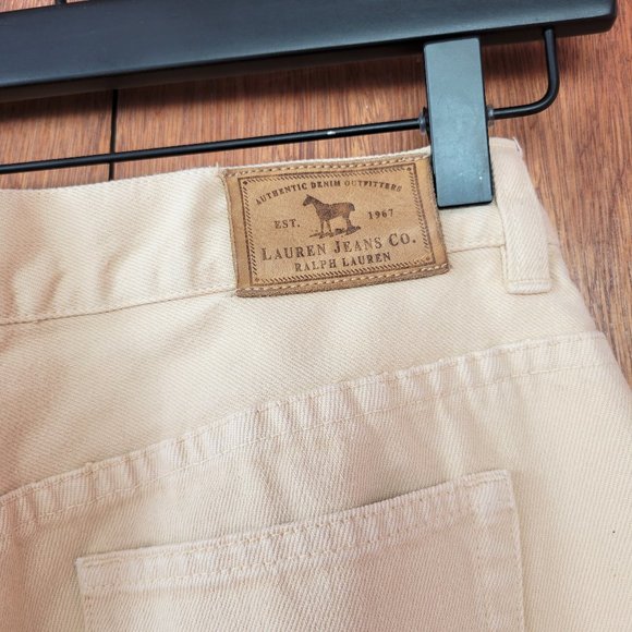 Vintage 90s/Y2K Ralph Lauren Light Tan Lace Trim Jeans - Picture 11 of 13